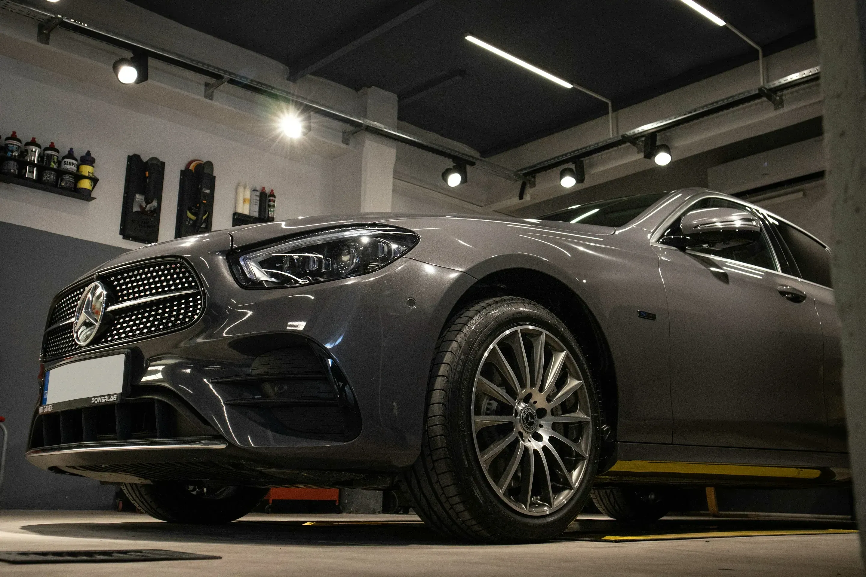 A gray Mercedes with a ceramic coating